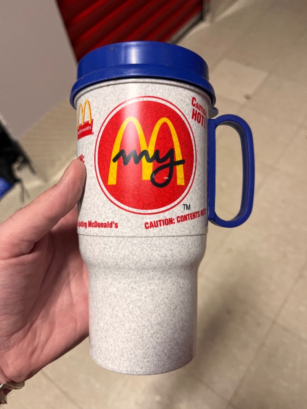 Vintage 1997 McDonald’s Plastic Coffee Cup Advertising with Lid Food (607)